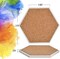 50 Blank Ceramic Tiles for Coasters and Mosaics - Hexagon Ceramic White Tiles (Unglazed) with Cork Backing Pads for Use With Alcohol Ink or Acrylic Pouring
